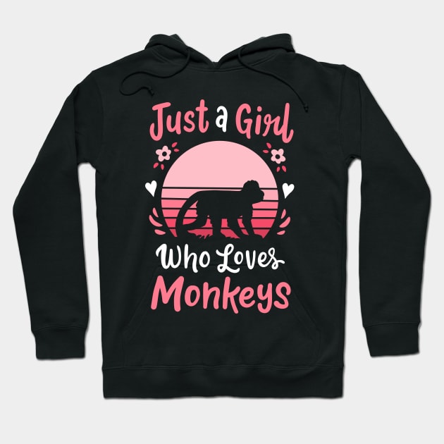 Monkey Ape Monkey Lover Retro Hoodie by CreativeGiftShop